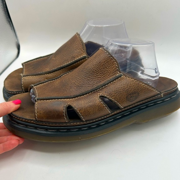 Rare Vintage 90's Dr. Martens Platform Slides
Brown Leather Sandals Size 13 Y2K - Picture 3 of 15